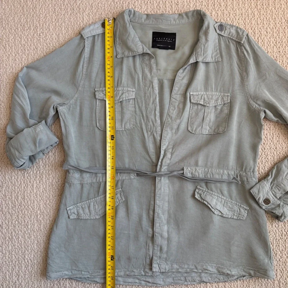 Sanctuary Utility Jacket, Sage Green Lyocell Medium | Drape‎ Safari Workwear